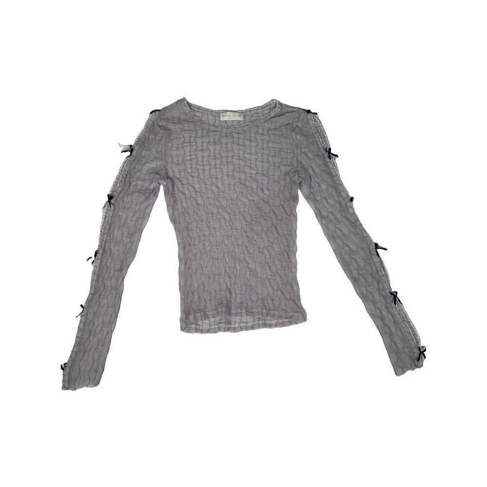 Frankee & Skylarr stretch crinkle mesh bow sleeves hyper feminine coquette XS